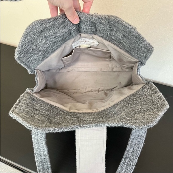 Vintage Au Terroir Hand Loomed Wool Tote Bag - Made in Quebec Canada 🇨🇦 - Picture 8 of 13